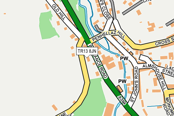 TR13 8JN map - OS OpenMap – Local (Ordnance Survey)