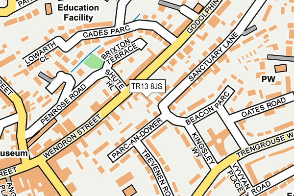 TR13 8JS map - OS OpenMap – Local (Ordnance Survey)