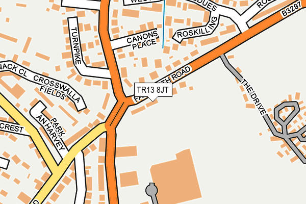 TR13 8JT map - OS OpenMap – Local (Ordnance Survey)