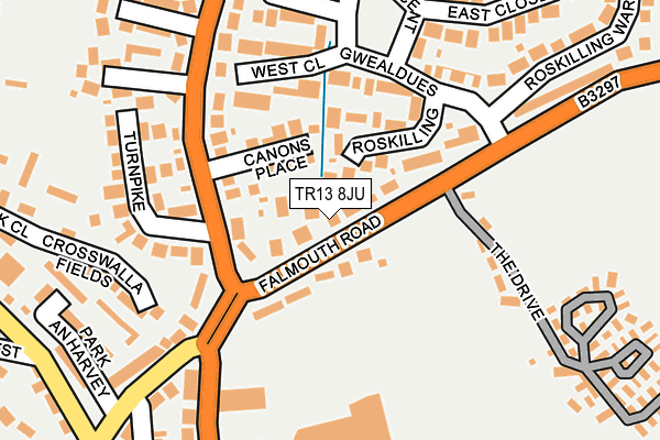 TR13 8JU map - OS OpenMap – Local (Ordnance Survey)