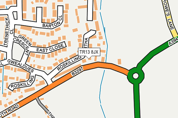 TR13 8JX map - OS OpenMap – Local (Ordnance Survey)