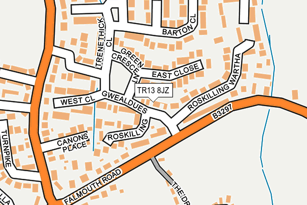 TR13 8JZ map - OS OpenMap – Local (Ordnance Survey)