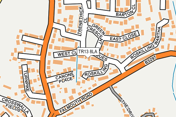 TR13 8LA map - OS OpenMap – Local (Ordnance Survey)