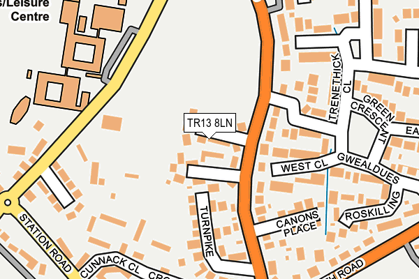 TR13 8LN map - OS OpenMap – Local (Ordnance Survey)