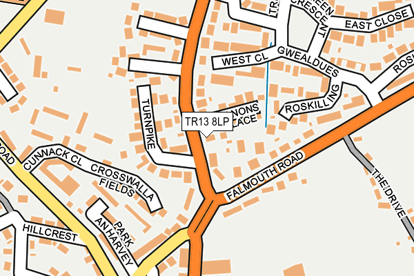 TR13 8LP map - OS OpenMap – Local (Ordnance Survey)