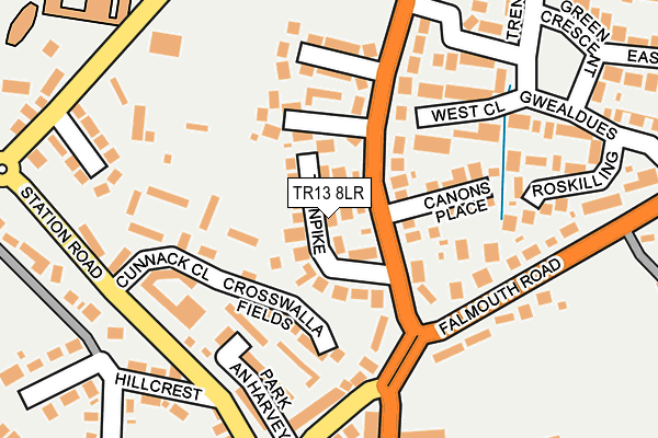 TR13 8LR map - OS OpenMap – Local (Ordnance Survey)