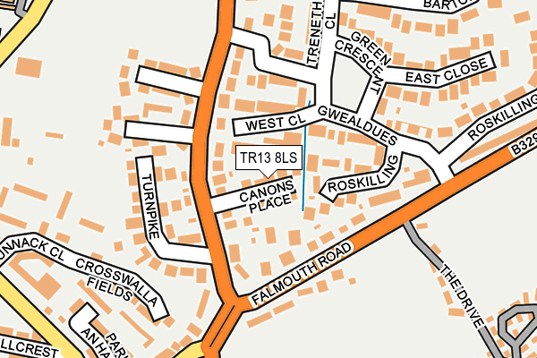 TR13 8LS map - OS OpenMap – Local (Ordnance Survey)