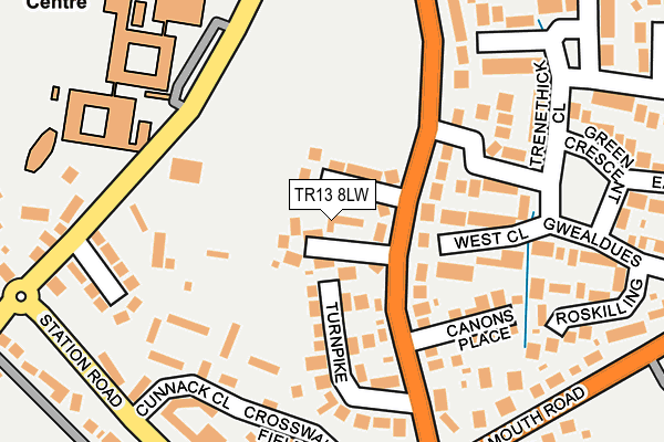 TR13 8LW map - OS OpenMap – Local (Ordnance Survey)