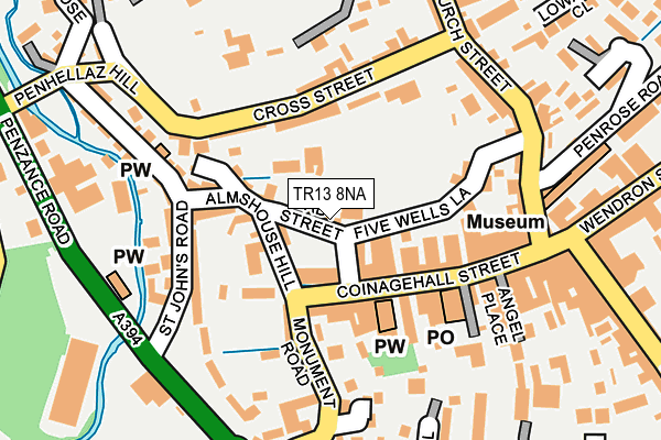 TR13 8NA map - OS OpenMap – Local (Ordnance Survey)