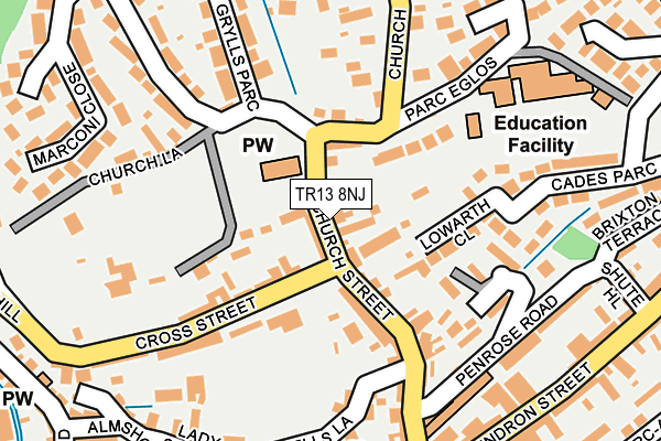 TR13 8NJ map - OS OpenMap – Local (Ordnance Survey)