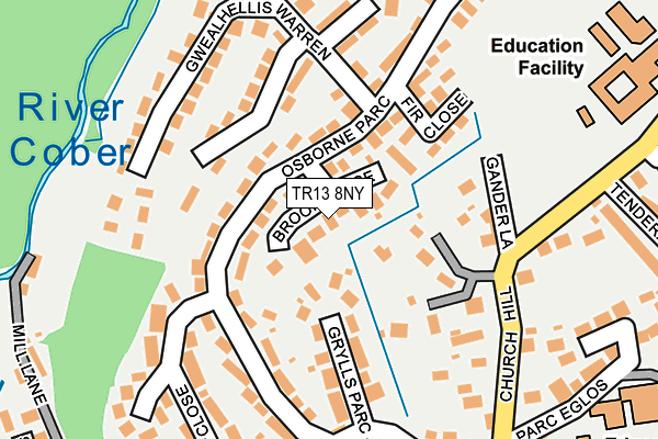 TR13 8NY map - OS OpenMap – Local (Ordnance Survey)