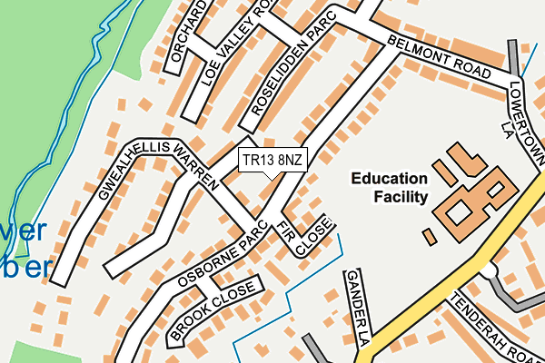TR13 8NZ map - OS OpenMap – Local (Ordnance Survey)