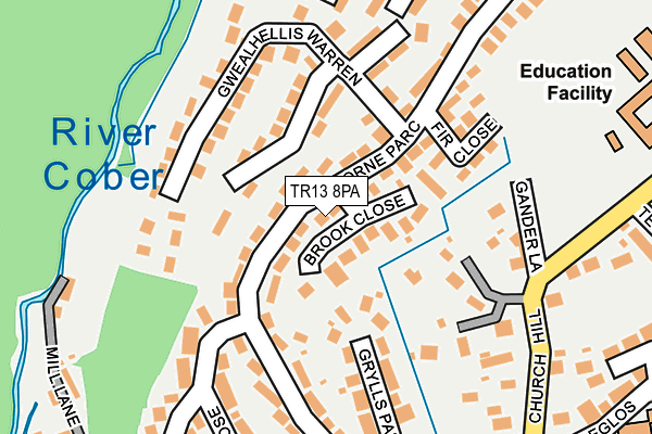 TR13 8PA map - OS OpenMap – Local (Ordnance Survey)