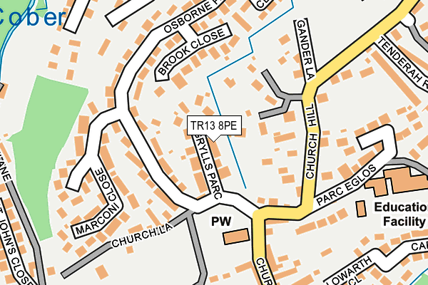 TR13 8PE map - OS OpenMap – Local (Ordnance Survey)