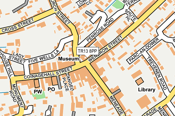 TR13 8PP map - OS OpenMap – Local (Ordnance Survey)