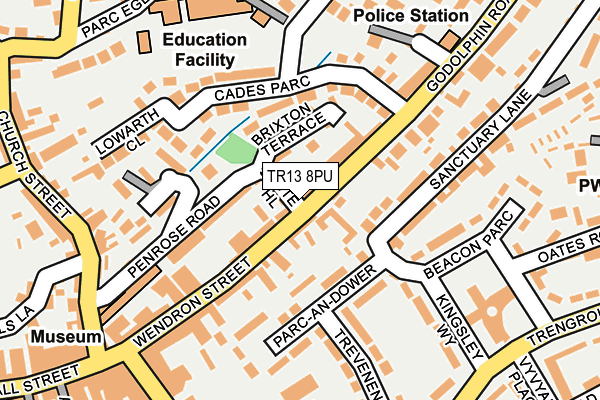 TR13 8PU map - OS OpenMap – Local (Ordnance Survey)