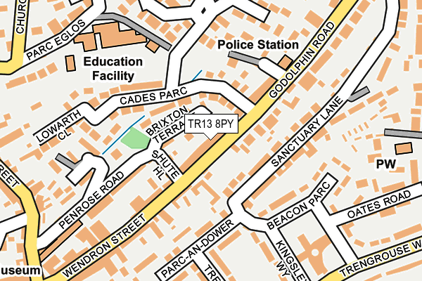 TR13 8PY map - OS OpenMap – Local (Ordnance Survey)