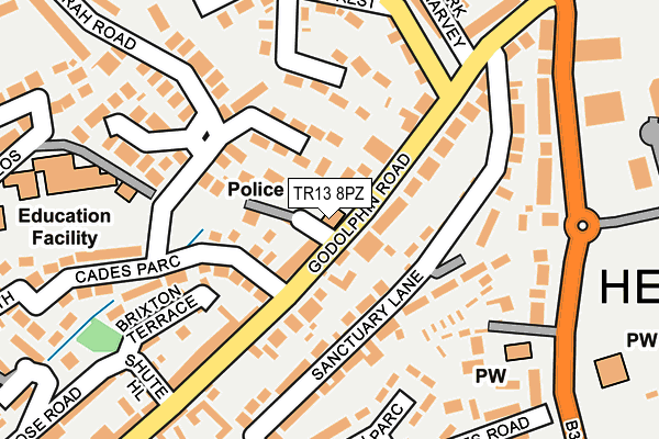 TR13 8PZ map - OS OpenMap – Local (Ordnance Survey)