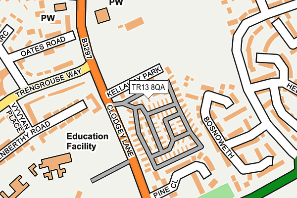 TR13 8QA map - OS OpenMap – Local (Ordnance Survey)