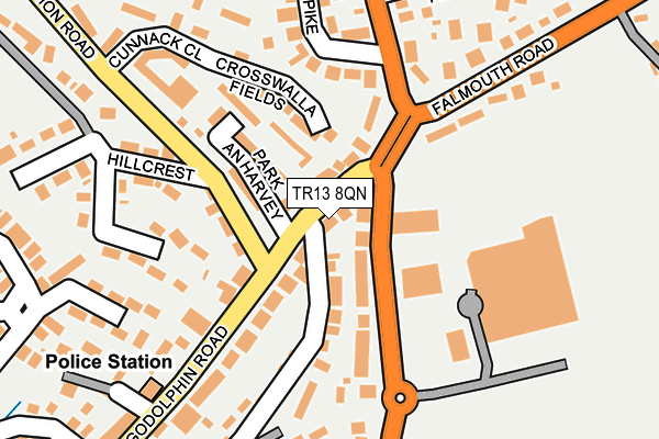 TR13 8QN map - OS OpenMap – Local (Ordnance Survey)