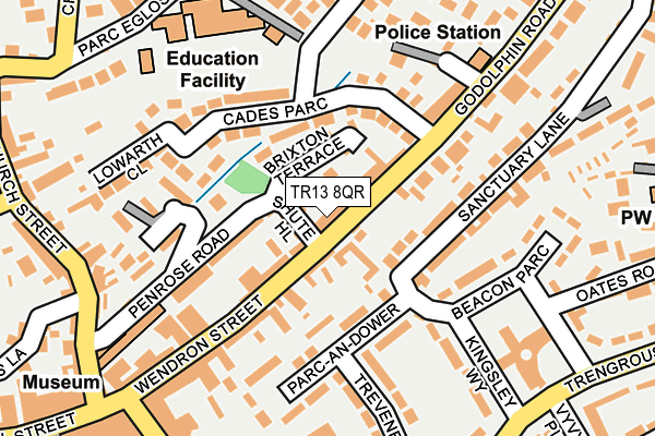 TR13 8QR map - OS OpenMap – Local (Ordnance Survey)