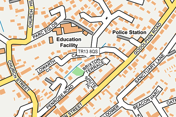 TR13 8QS map - OS OpenMap – Local (Ordnance Survey)