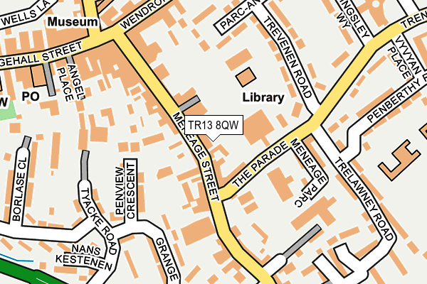 TR13 8QW map - OS OpenMap – Local (Ordnance Survey)