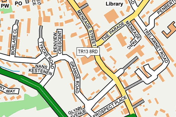 TR13 8RD map - OS OpenMap – Local (Ordnance Survey)