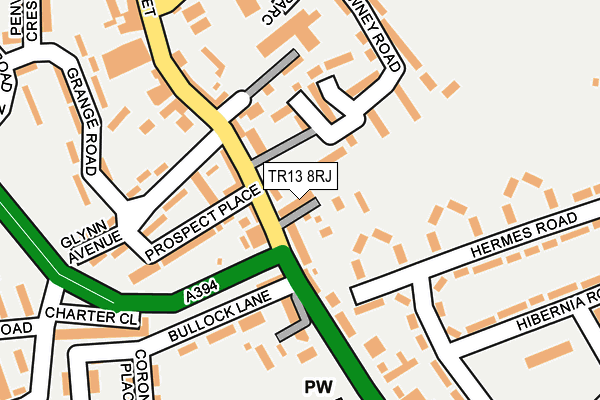 TR13 8RJ map - OS OpenMap – Local (Ordnance Survey)