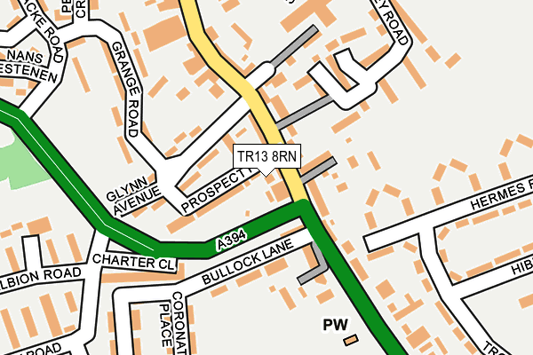 TR13 8RN map - OS OpenMap – Local (Ordnance Survey)