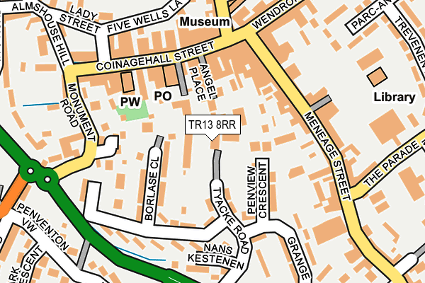 TR13 8RR map - OS OpenMap – Local (Ordnance Survey)