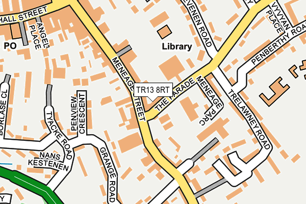 TR13 8RT map - OS OpenMap – Local (Ordnance Survey)