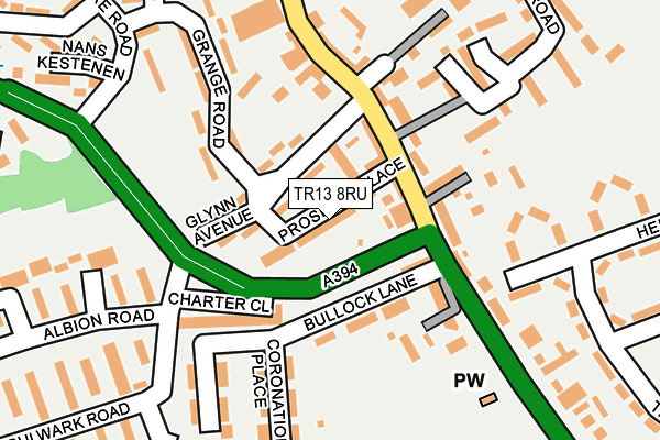 TR13 8RU map - OS OpenMap – Local (Ordnance Survey)