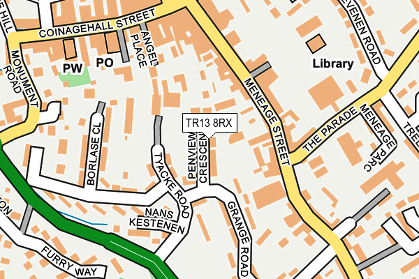 TR13 8RX map - OS OpenMap – Local (Ordnance Survey)