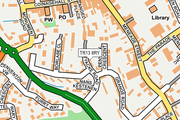 TR13 8RY map - OS OpenMap – Local (Ordnance Survey)