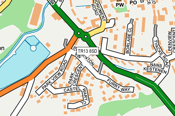 TR13 8SD map - OS OpenMap – Local (Ordnance Survey)