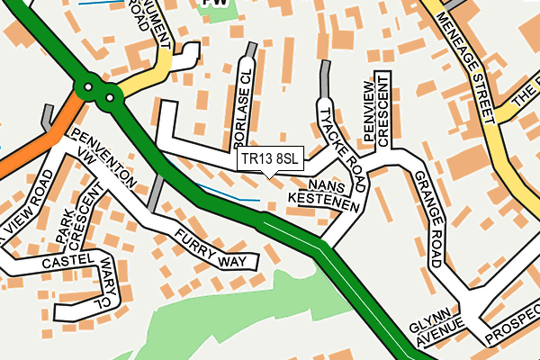 TR13 8SL map - OS OpenMap – Local (Ordnance Survey)