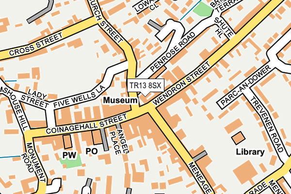 TR13 8SX map - OS OpenMap – Local (Ordnance Survey)