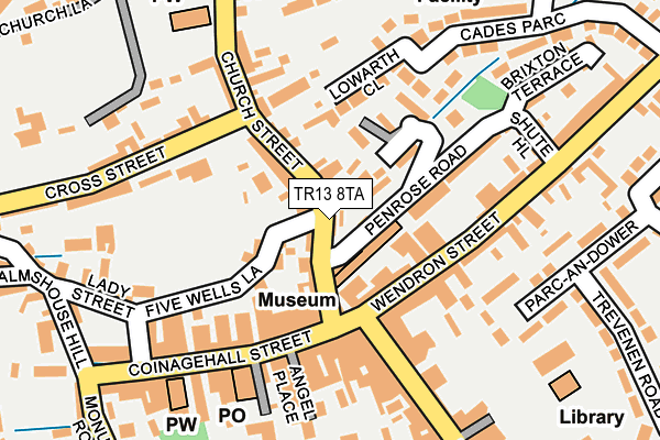 TR13 8TA map - OS OpenMap – Local (Ordnance Survey)