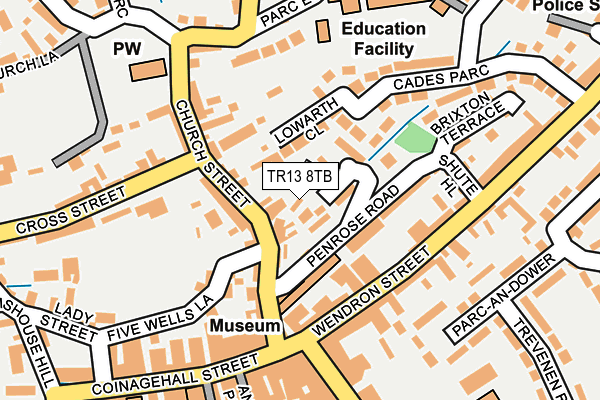 TR13 8TB map - OS OpenMap – Local (Ordnance Survey)