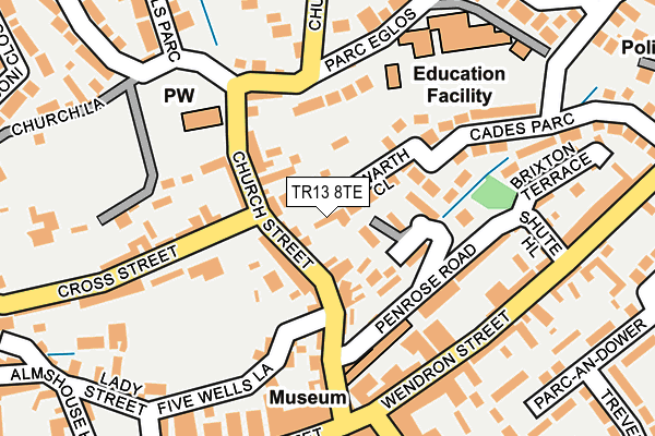 TR13 8TE map - OS OpenMap – Local (Ordnance Survey)