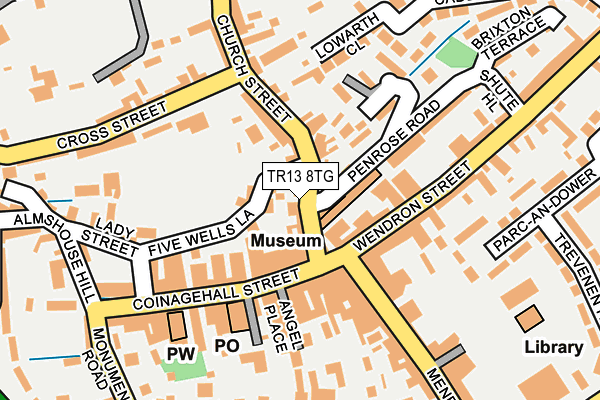 TR13 8TG map - OS OpenMap – Local (Ordnance Survey)