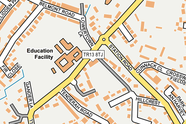 TR13 8TJ map - OS OpenMap – Local (Ordnance Survey)