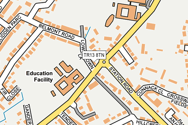 TR13 8TN map - OS OpenMap – Local (Ordnance Survey)