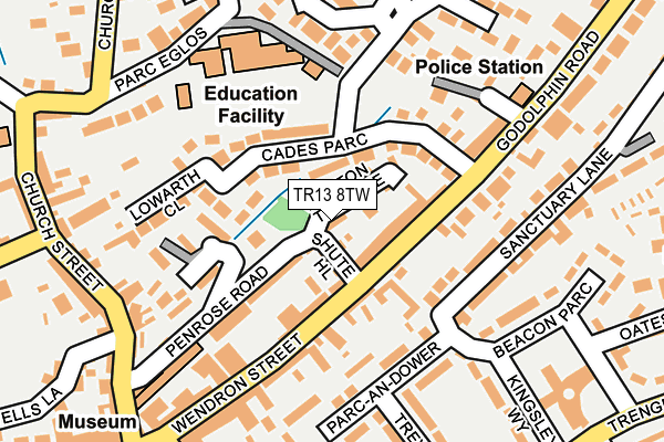 TR13 8TW map - OS OpenMap – Local (Ordnance Survey)