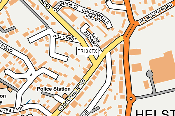 TR13 8TX map - OS OpenMap – Local (Ordnance Survey)