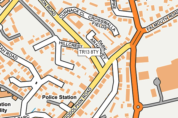 TR13 8TY map - OS OpenMap – Local (Ordnance Survey)