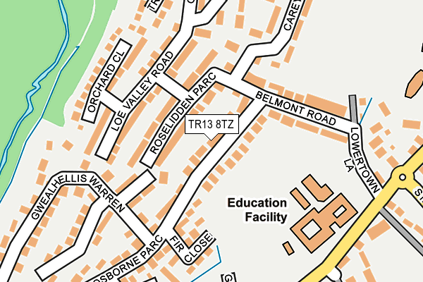 TR13 8TZ map - OS OpenMap – Local (Ordnance Survey)