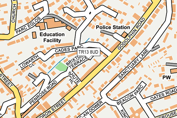 TR13 8UD map - OS OpenMap – Local (Ordnance Survey)