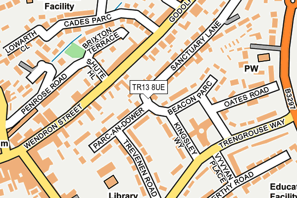 TR13 8UE map - OS OpenMap – Local (Ordnance Survey)